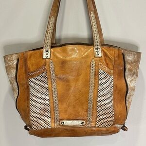 BED|STU AMELIE Tan Rustic Soft Leather Tote Bag